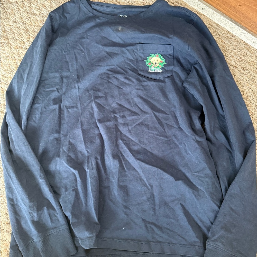 Black Long Sleeve Shirt with Graphic Pocket